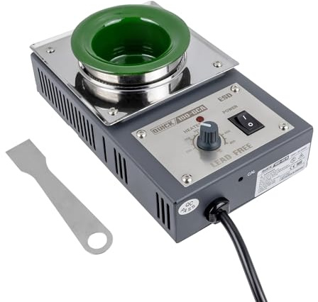 QUICK sensorgeregelter Löttiegel Titanium beschichtet 400 W Lötbad mit Ø54 mm 150-450°C für bleifreies & bleihaltiges Lot QU100-6C