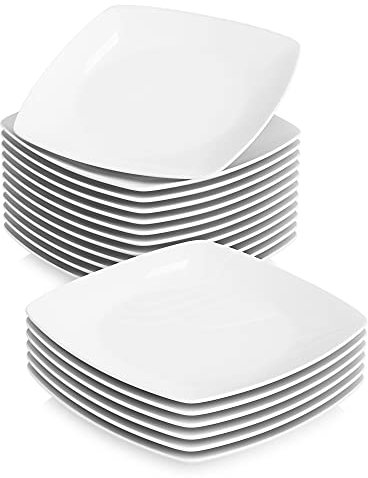 MALACASA, Serie Julia, 18 TLG. Set KLEIN Dessertteller Porzellan Kuchenteller für 18 Personen