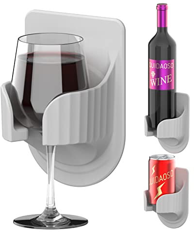 Portabicchieri da Vino, Portabevande, Portabicchieri in Silicone a Parete per Bagno, Cabina, Birra/Vino/Regalo di Compleanno.