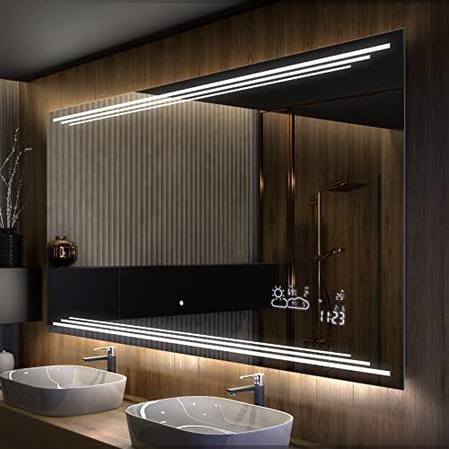 Artforma Badspiegel mit Beleuchtung - Led Spiegel Bad - 100x60 - Badezimmerspiegel Nach Maß - auf Individuelle Bestellung Gefertigt - Modernes Design - Ohne Rahmen