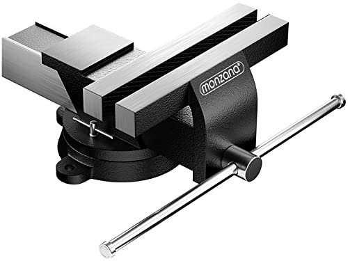 MONZANA® Schraubstock 125 mm Spannweite Karbon-Stahl 360° drehbar Amboss Werkstatt Parallelschraubstock Tischschraubstock