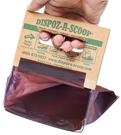 Dispoz-A-Scoop® 96 PackScoop-Seal-Dispose” Dog Pooper Scooper with Bag Attachment, No-Touch Pooper Scoopers Solution, Portable Pooper Scooper for Dogs Large and Small, Dog Poop Scooper for Yard Walk