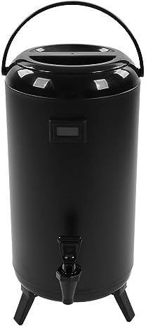 Wakects Isolierter Getränkespender, 12 L Heißwasserspender, Isoliert für Tee, LCD-Display, Teespender, Edelstahl-Getränkespender, Urne mit Klappbarem Stativ für Milchteeladen