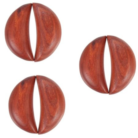 LIFKOME 6pièces Tasses De Divination Bois Tasses Saintes Forme De Croissant Avec Motifs Élaborés Pour Outils De Divination