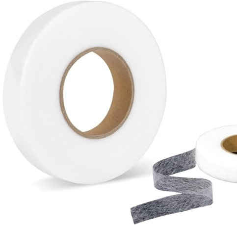 Saumband zum Aufbügeln 60 m Länge und 20 mm Breite, Cheerhom Bügelband zum Bügeln für Textilien wie Hosen Gardinen Vorhänge, Gardinen Kürzen ohne Nähen, Bügelsaumband für Vorhänge Weiß