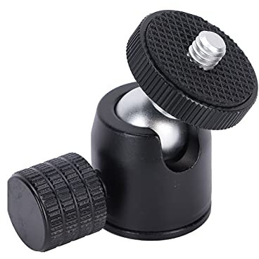 Yctze Mini Rótula de Bola de Trípode con Tornillo de 1/4 de Pulgada, Adaptador de Montaje de Zapata, para Cámara DSLR, Anillo de Luz (bola de plata)