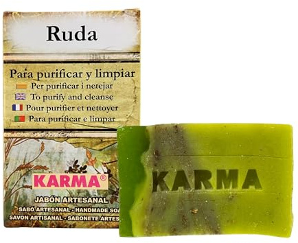 Jabón Artesano de Ruda para Purificar y Limpiar (100g) | Pastilla para Limpieza Corporal y de Manos Artesana Especial para Limpieza Energética y Purificación.