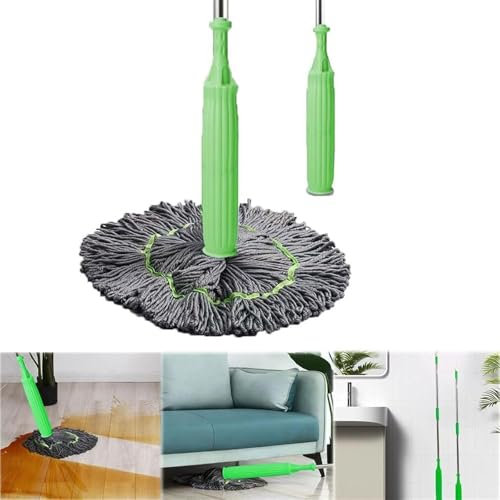 2024 Nuevo trapeador autoescurrible, trapeadores giratorios para limpiar pisos, trapeador de piso de microfibra de secado rápido, trapeador de fácil escurrido para húmedo y seco(2pc)