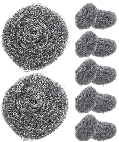 SHOWERORO 20Piezas Estropajos Inoxidable para Limpieza de Sartenes y Utensilios de Cocina Cepillos para Fregar Duraderos para Eliminar Grasa y Suciedad Platos y Ollas