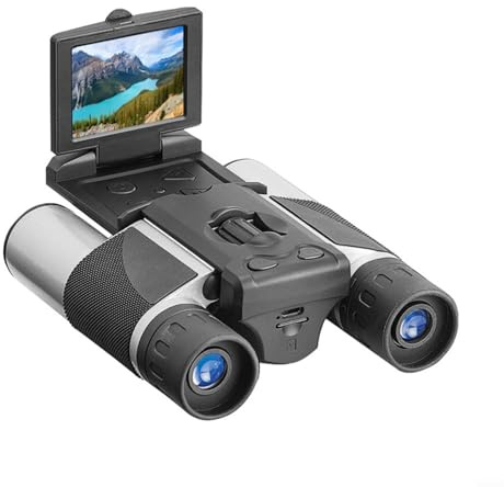 CNANRNANC Binocolo digitale display LCD con fotocamera, 1080P digitale binocolo fotocamera telescopio, telescopio per fotografare per osservare gli uccelli calcistici (argento)