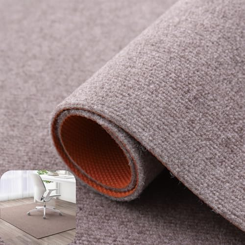 Highdi Alfombrilla para Silla de Oficina, TPE Protector Suelo Silla Ruedas Antideslizante Resistente a los Arañazos, Alfombrilla de Protección para Suelos Duros (Marrón Claro,100x200cm)