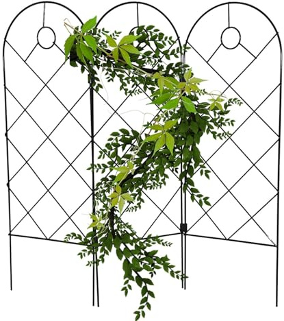 Treillis de jardin en métal - Légumes décoratifs - Fleurs de vigne - Grille d'escalade - Décoration de jardin - Légumes décoratifs - Fleurs ondulées - Boule de fleurs en métal empilable - Fleurs
