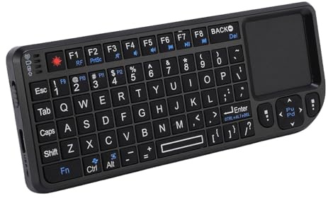MENDUNER Teclado Inalámbrico con Touchpad 2.4GHz, Teclado Delgado Portátil Recargable de USB con Trackpad, Diseño Retroiluminado