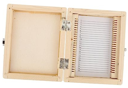 DECORNIJIA Objektträgerbox mit Nummerierten Fächern Vernickeltem Verschluss und Scharnierstift Aufbewahrungshalter für Mikroskop Objektträger im Labor