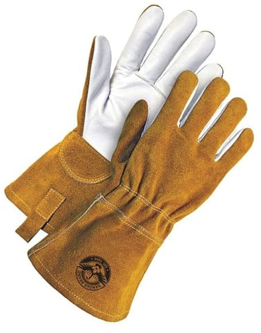 Bdg 60-1-1722 Welding Gloves, Gauntlet Cuff, Wing Thumb, Premium Goatskin, M, 1 PR 60-1-1722-M - 1 Each