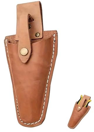 Secateurs Holster, Tool Holster, Tool Belt Pouch Leather Durable for Pruners, Shears & Knives, Fits 3-Inch Tool Belts, Snap Closure, Hook for Easy Hanging, Ideal Gardening Gift for Men, Dad, Husband