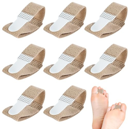 8 PCS Toe Splint, Toe Straighteners, Hammer Toes Straightener with Cushioned Wraps and Fabric Bandages, Toe-Correctors for Crooked, Bent, Overlapping Toes
