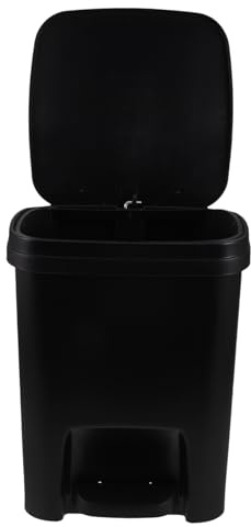 TOGEVAL Papelera Plástica con Pedal y Tapa para Cocina y Baño Diseño Compacto para Estrechos Cubo Basura Interior Fácil Limpieza y Almacenamiento
