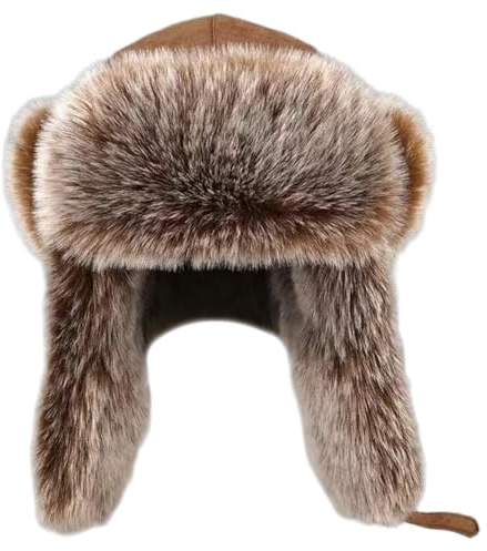 Ruarby Unisex Pelzmütze mit Ohrenklappen, Winter, warm, dick, kältebeständig, winddicht, für Damen und Herren