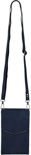 styleBREAKER Damen Mini Umhängetasche V-Klappe Karten | 10,5x18x4 cm Crossbody-Bag, 2 Hauptfächer, 6 Steckplätze, Reißverschlussfach, 76-139 cm Schulterriemen, Metall-Detail.