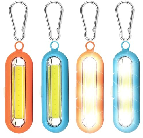 Redigerbar 4 stycken LED blinkande ljus skolväskor, reflektor hänge säkerhet, nyckelring ljus