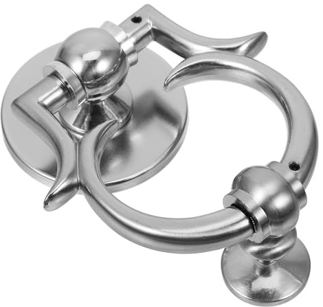 HOMOBABE Llamador de Puerta de Metal para Exteriores, Aldaba de Seguridad en Aleación de Zinc, Estilo Sencillo, 1 Pieza, para Puertas Principales y Residenciales