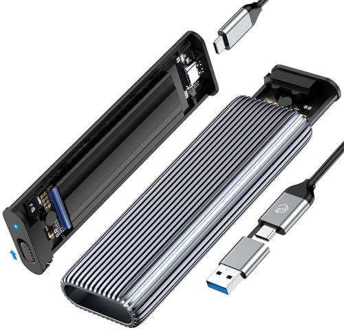 ORICO M.2 NVMe USB-C 3.2 Gen2 10Gbps Gehüüs Für SSD In Grau | Alu, Toolfrei, UASP & TRIM, Für M-Key 2230/2242/2260/2280, Kühlkörper, Kompatibel