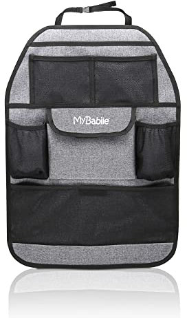 My Babiie Car Organiser - Universal Back Seat Organiser for Kids, 7 Storage Pockets, Bottle Holders - 1 Pack