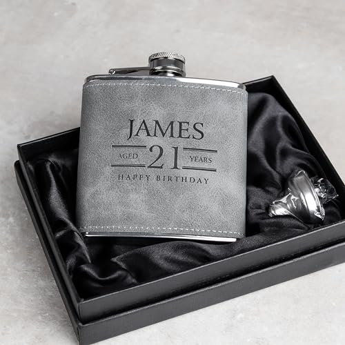 The Birthday Hip Flask 18th 21st 40th 50th Gift Idea (Grey)