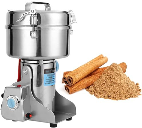 Broyeur à Grains Électrique, Moulin à Grains Électrique, Broyage Rapide pour Herbes/Épices/Noix/Céréales/Café en Acier Inoxydable,4500g
