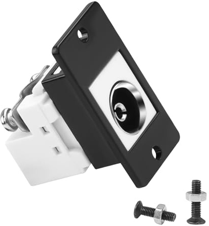 QIANRENON 9.5mm TV Aerial Socket Rectangular Panel Mount Coaxial Adapter PAL Female to Crimp Terminal Fixed Mount Satellite Antenna Cable Connector for RF Device Set-Top Box