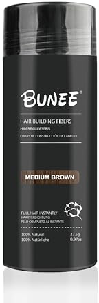 Hårfibrer Uppfriskande Pulver 27,5 g Volymgivande Män Kvinnor Hårfiber Täckning Slitstarkt Skydd 100 % NATURLIG Svart Grå Mörkbrun Applicator (Medium Brun, 27,5 g)