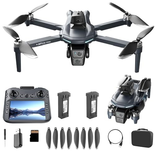 LFXLKVI XT606 GPS Drone 4K HD Camera Large Screen Remote Control Flight Time is Approximately 40 Minutes Brushless Motor 360° Obstacle Avoidance App Control Gift Toys for Kids Beginners Adults