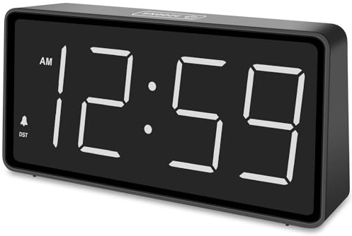 Eachui Wecker digital Batteriebetrieben,großen Zahlen，Automatischer Dimmer