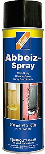 TECHNOLIT Abbeizspray 500 ml, Abbeizer, Farblöser, Lackentferner, Kleber Dichtungs Entferner