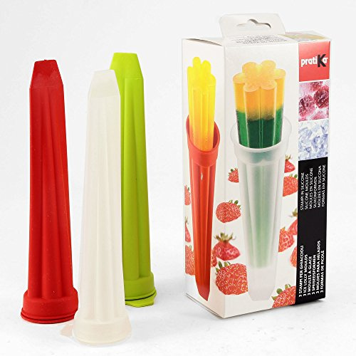 silikomart | Stampo in Silicone per Gelati e Ghiaccioli ICE LOLLY | Confezione da 3 Stampi per Ghiaccioli, Antiaderente, Ø 41 h 200 mm, Volume 216 ml, Easy Ice Cream, Made in Italy