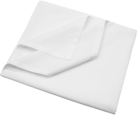 ZOLLNER Linon Bettlaken oder Bettdecke für den Sommer - aus Reiner Baumwolle - 240x290 cm weiß - ohne Gummizug - Hotelqualität