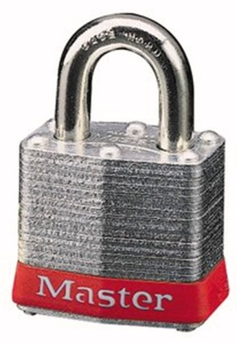 Master Lock 3RED N ° 3 de sécurité verrouillage Cadenas, corps en acier, Rouge Bumper