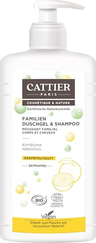 Cattier Duschgel & Shampoo, Grapefruit, für die ganze Familie, zertifizierte Naturkosmetik, 500 ml
