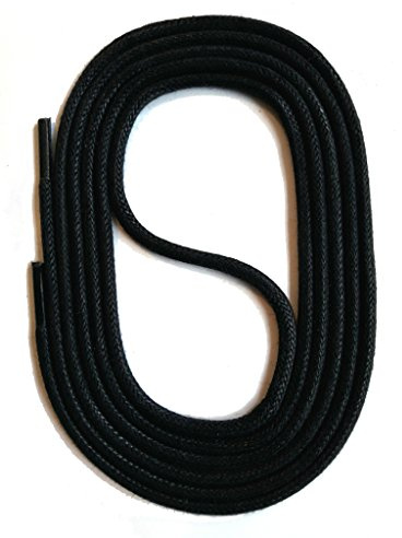 SNORS runde Schnürsenkel GEWACHST SCHWARZ 75cm Ø3mm - Baumwolle, Rundsenkel für Business Anzug- und Lederschuhe, edle Schuhbänder reißfest