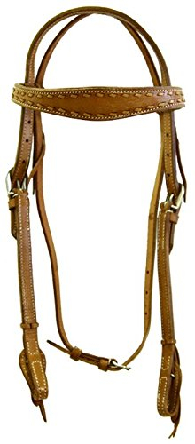 PS Pferdeartikel Stirnbandzaum, Westerntrense Plain Buckstitch