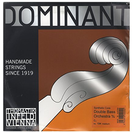 Thomastik Cuerda para Contrabajo 3/4 Dominant - cuerda Do núcleo sintético, entorchado cromo, afinación para orquesta, medio