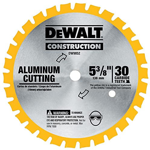 DEWALT DW9052 5-3/8-Inch 30 Tooth Aluminum and Non-Ferrous Metal Cutting Saw Blade