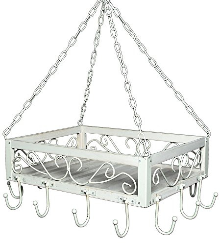 Ambiente Topfhänger Romance 83058 Pfannenhänger Hängeregal Weiß