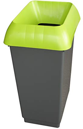 Chabrias Ltd 50 Litre Recycling Waste Bin With Lid & Logo Sticker Included (Lime Green Lid & Food Waste Label)