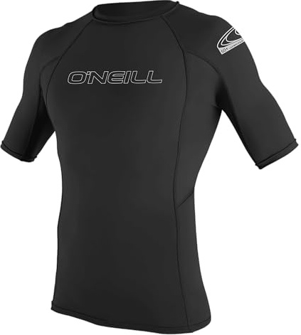 Oneill Wetsuits Men's Basic Skins Short Sleeve Rash Guard, Black,M