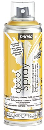 Pébéo - decoSpray - Acryl Sprühfarbe - Zur Dekoration von Innen- und Außenbereichen auf verschiedenen Untergründen - Wasserbasis, geruchsarm - 200 ml - Perlglanz Finish - Gold