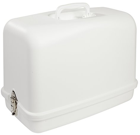 SINGER | Universal Hard Carrying Case, White, Impact Resistant Plastic, Fits Most Free-Arm Portable Sewing Machines - Sewing Made Easy