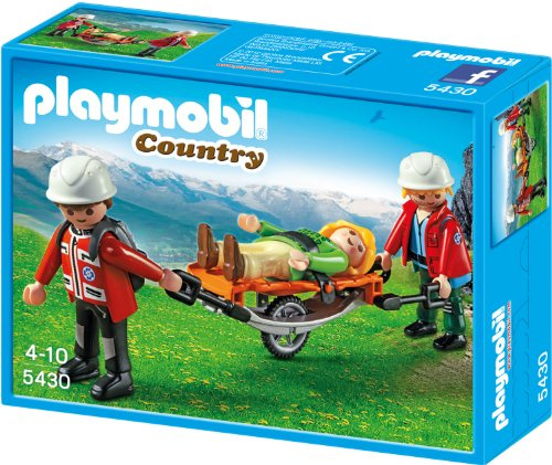 PLAYMOBIL Vida en la Montaña - Equipo de Rescate de montaña con Camilla, Playsets de Figuras de Juguete, 20 x 5 x 15 cm, (5430)