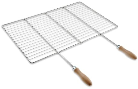Griglia in acciaio inox 59x38 cm. | Telaio completo con manici